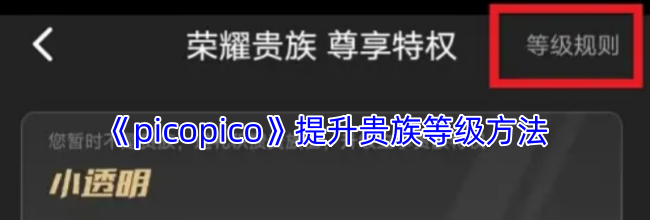 《picopico》提升贵族等级方法