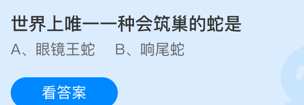世界上唯&mdash;一种会筑巢的蛇是