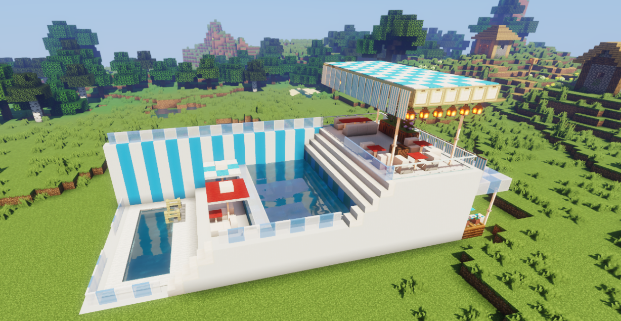 《我的世界:移动版》露天泳池改造方案