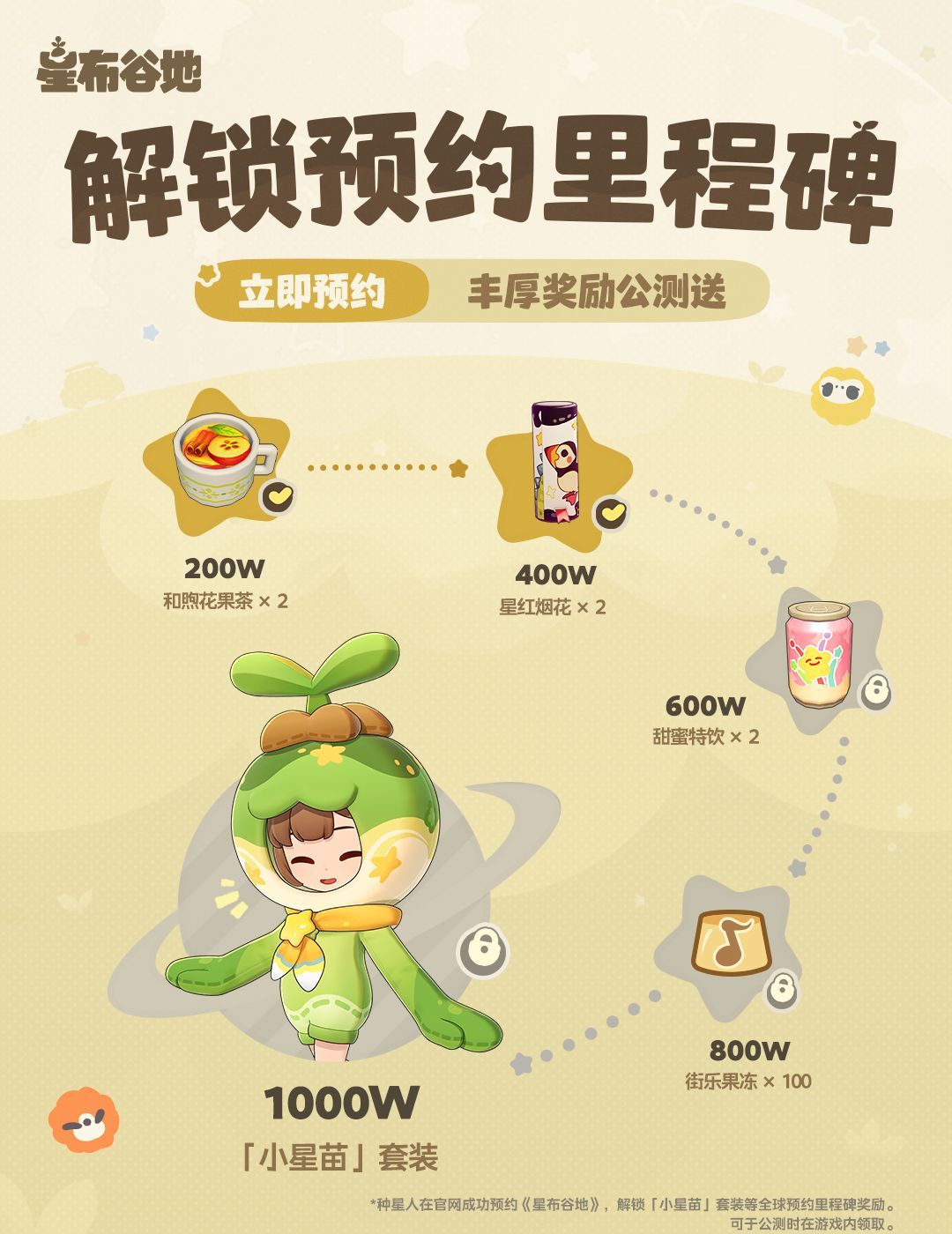 星布谷地预约里程碑奖励