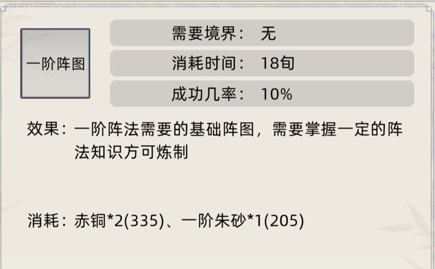 《修仙家族模拟器》阵法及效果介绍合集